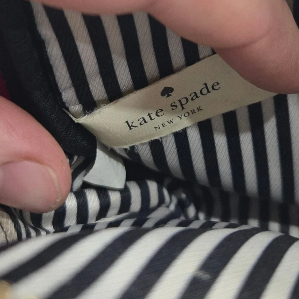 Kate Spade Red Nylon Crossbody Bag Stripe Lining Adjustable Strap Shoulder Purse